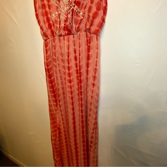 Flying Tomato Coral Tie Dye Women’s Boho Embroidered Maxi Dress SZ S - Picture 6 of 15